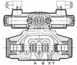 Распределитель гидравлический с пилотным электромагнитным или гидравлическим управлением - Iso 4401-07 (cetop 07) Dsp7